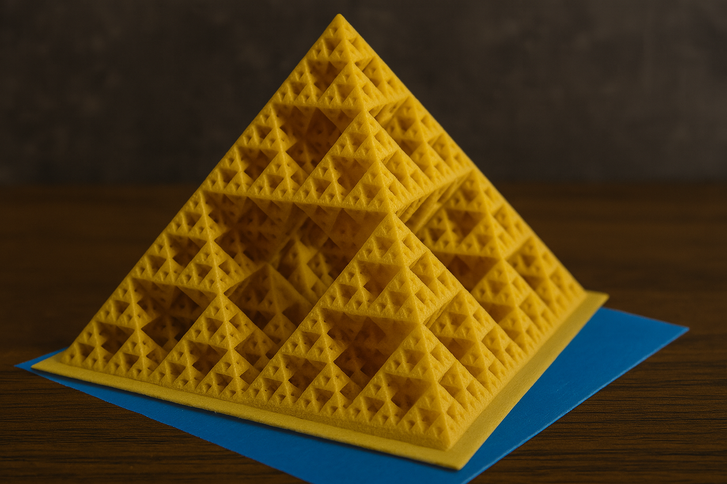 Fractal Pyramid Sculpture – 3D Printed Geometric Art with Continuous Cross-Section