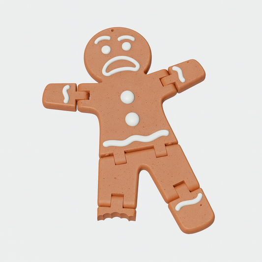 Articulated Gingerbread Person – 3D Printed Holiday Figure with Bendy Joints (Missing Foot Edition)