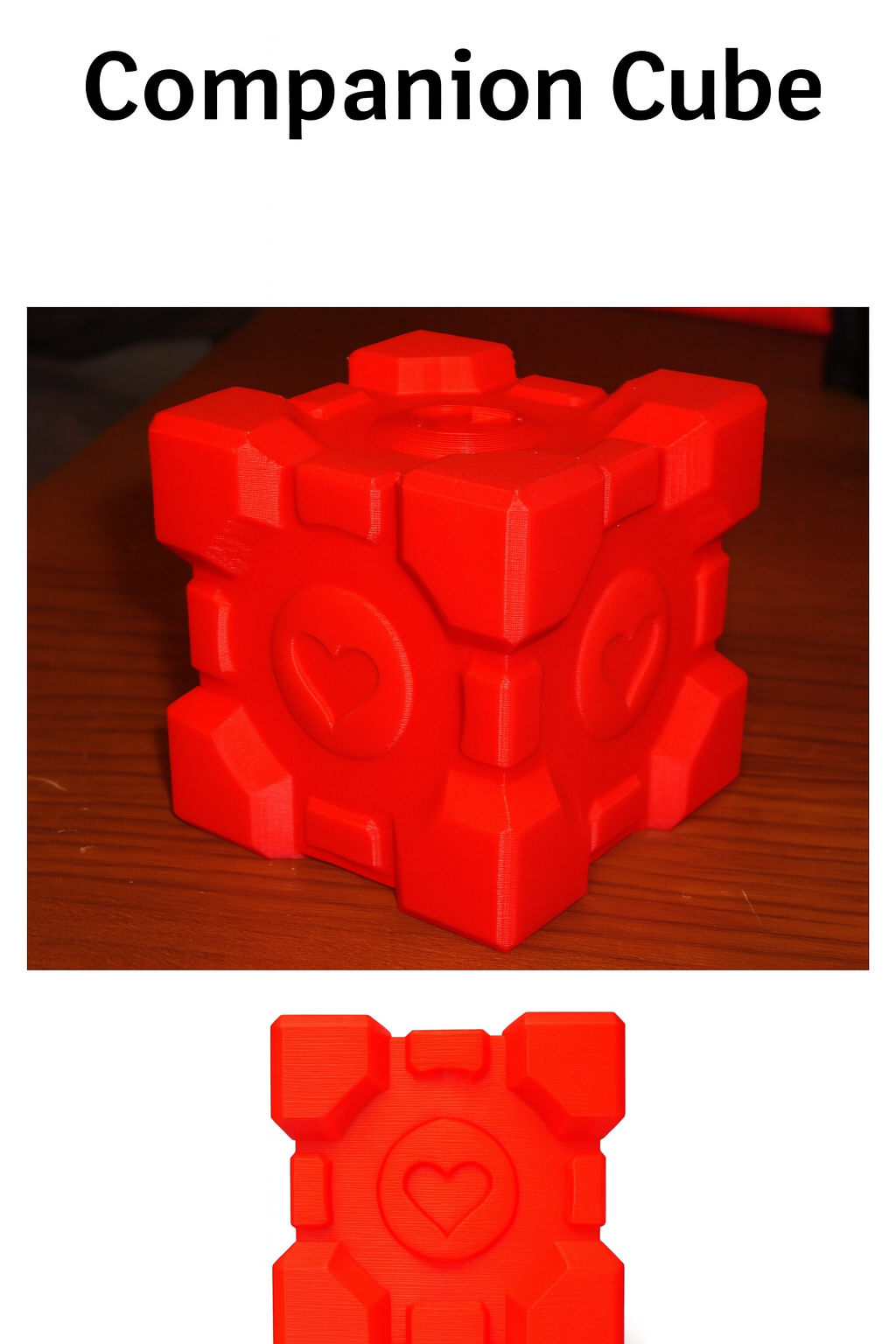 3D Printed Companion Cube – Game-Inspired Desk Decor or Gift