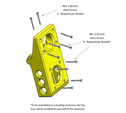 Heavy-Duty Sawhorse Folding Brackets (Pair) – Build Custom Workbenches & Stands