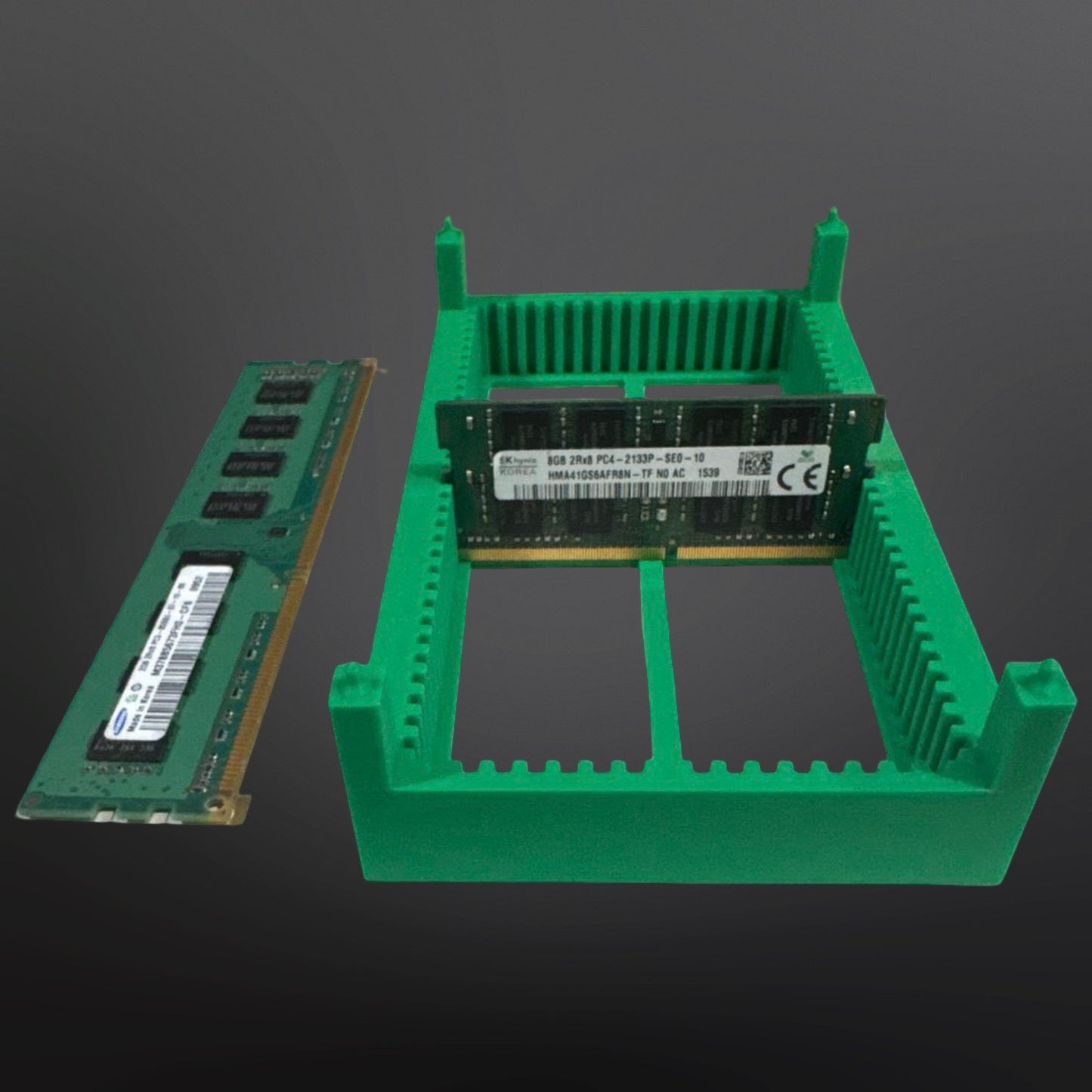HEAVY DUTY Stackable RAM Tray – Holds 32 Laptop or 16 Desktop Memory Sticks | 3D Printed Organizer for DIMM & SODIMM