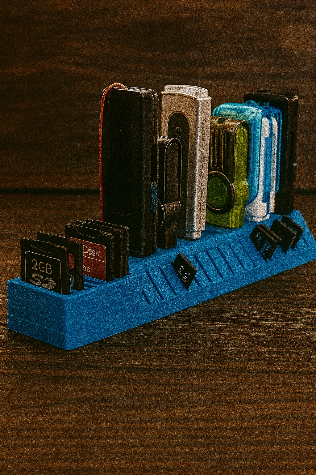 USB, SD & MicroSD Card Holder – Wide USB Stick Compatible Desk Organizer