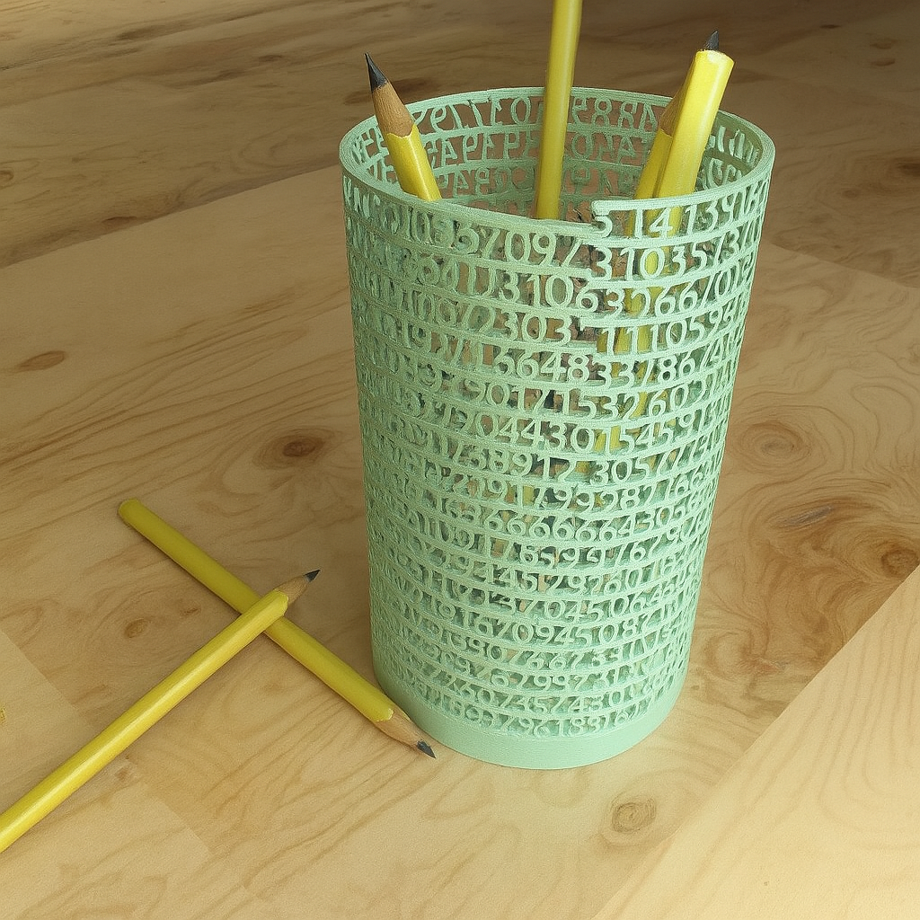 Tower of Pi – 3D Printed Pen Holder / Desk Cup Teacher Gift Idea Office or Desk