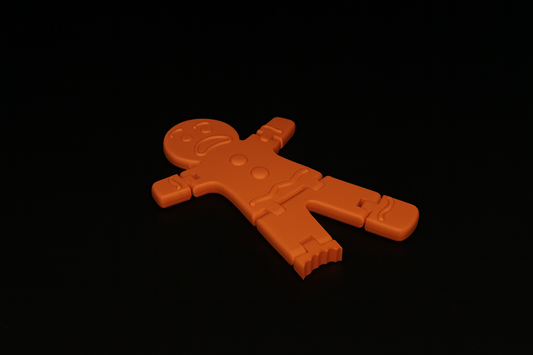 Articulated Gingerbread Person – 3D Printed Holiday Figure with Bendy Joints (Missing Foot Edition)