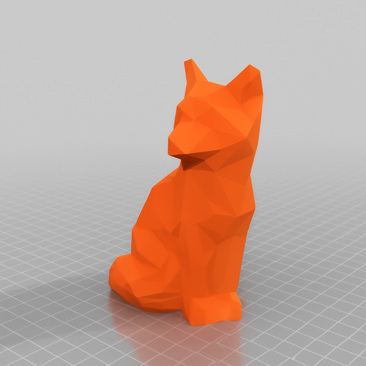 Low Poly Fox Figurine – Minimalist 3D Printed Animal Sculpture